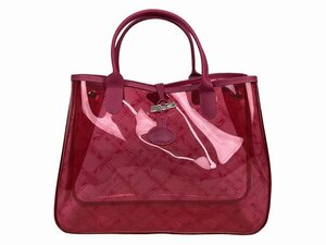 LONGCHAMP / ロンシャン ビニールトート ビニールバッグ スケルトン ピンク