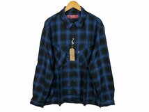 HIDE AND SEEK / ハイドアンドシーク 長袖シャツ Ombre Check L/S Shirt オンブレチェック キムタク着用 メンズ サイズ : XL ブルー_画像1