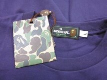 A BATHING APE / ア・ベイシング・エイプ BAPESTA ベイプスタ ロゴプリント カラーTシャツ サイズ : L パープル_画像6