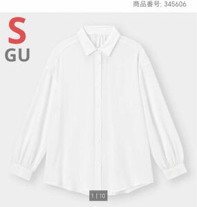 【GU345606】シアーオーバーサイズシャツ S