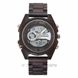 A604A☆新品木製腕時計 メンズ ミリタリー スポーツ腕時計 クオーツ時計 高級 ギフト おしゃれの画像3