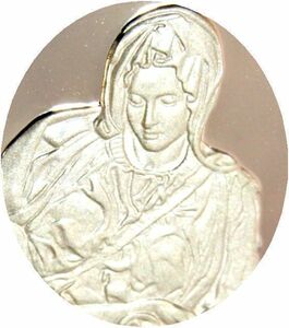 Art hand Auction Rare Limited Edition Made by the French Mint Ministry of Finance Certification Engraving Michelangelo Virgin Mary Jesus Christianity Sculpture Painting Sterling Silver Medal Plaque Insignia Coin, metal crafts, made of silver, others