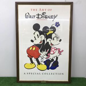 【s2187】Disney ミッキー　ミニー　ポスター 額縁　横66センチ縦97センチ