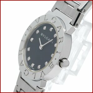 ブルガリ BVLGARI ブルガリブルガリ レディース 腕時計 ロゴあり BB26SS 12Pダイヤ ステンレススチール 腕周り16.5cm 良品 研磨仕上げ済みの画像2