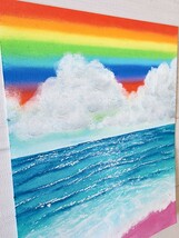 パステル画　風景画　絵画　アート　インテリア　海の絵　虹の絵_画像4