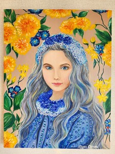 Art hand Auction (Demande/Échantillon) Peinture à l'huile, portrait, portrait d'une belle femme, peinture, original, peinture à l'huile, peinture de fille, sur mesure, Peinture, Peinture à l'huile, Portraits