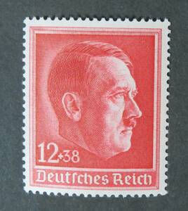 【ドイツ切手・記念切手：未使用】ヒトラー49歳 12pf+38pf [発行年月日・1938年4月13日]（評価○極美品）