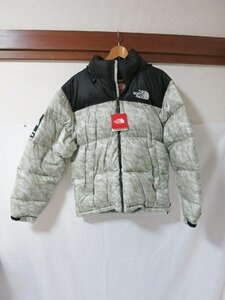 未使用品　SUPREME シュプリーム × THE NORTH FACE 19AW Paper Print Nuptse Jacket ペーパープリントヌプシ ダウンジャケット　L