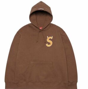 supreme 22aw S logo ツノ パーカー　堀米雄斗　ブラウン