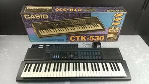 ピ/CASIO/電子キーボード/CTK-530/動作確認済/ピアノ/MIDI/ブラック/箱/ACアダプタ付/黄バミ/汚れあり/カシオ/3.4-120 MO