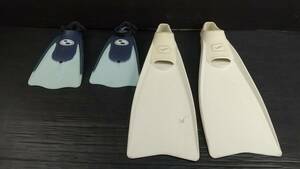 *./GULL/ other / fins /2 point set set sale /SUPERMEW/M/24cm/ white /Kuffs/ small / blue / diving / super Mu /garu/3.15-88 ST