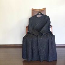 ☆ハンドメイド☆綿ポリ／黒　透かし模様　ロッド／トップス&スカート／ M〜L_画像1