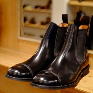 新品7.0万 SANDERS ミリタリーチェルシーブーツ GB 7 uk7 サンダース 1140B MILITARY CAP TOE CHELSEA BOOT 未使用 付属品完備 25.5cm 26cm