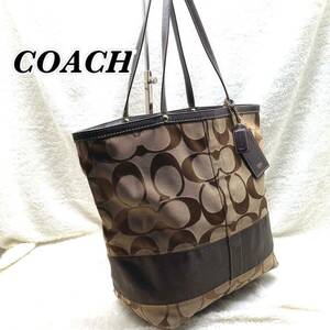 COACH コーチ キャンバス シグネチャー トートバッグ ショルダーバッグ