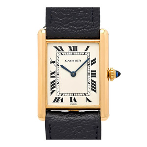  Cartier tanker Louis LM Paris hand winding yellow gold men's boys CARTIER [ antique Vintage ] used [ clock ]