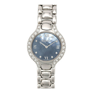  Ebel Beluga diamond bezel E9976418-20 quarts stainless steel lady's EBEL used [ clock ]