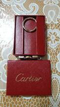 箱有 Cartier カルティエ 2C チャーム キーホルダー シルバー色 スイス製 _画像4