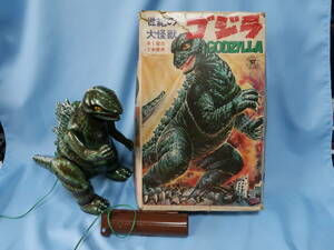  Godzilla tin plate remote control bruma.k that time thing original box section damage * lost un- moveable Junk 