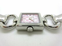 ★GUCCI グッチ QZ 120 スクエア ホワイト系シェル文字盤 レディース腕時計 稼動品_画像2