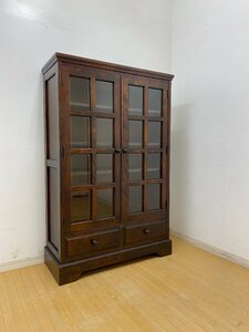  beautiful goods * Hokkaido .. furniture .. industry handling . bookshelf cabinet purity birch material glass door Nagoya hippopotamus north . bookcase Showa Retro peace modern book shelf 