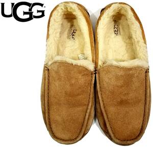  junk UGG men's Ascot 29cm suede moccasin slip-on shoes 5775 chestnut M Ascot mouton sheepskin leather shoes UGG 