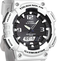 新品 CASIO White カシオ タフソーラー POWER システム搭載パワーセービング23ヶ月 アナデジ ワールドタイム48都市_画像6