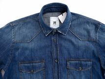 【新品未使用】PT Torino DENIM ピーティートリノ デニム◆Made In Italy◆40◆インディゴ ブルー デニム ウエスタン シャツ◆デニムシャツ_画像5