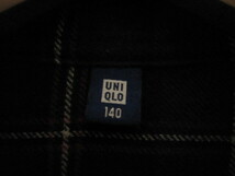 UNIQLOユニクロ☆チェックワンピース＆裾フリルレギンス　黒　１４０　セットで！_画像3