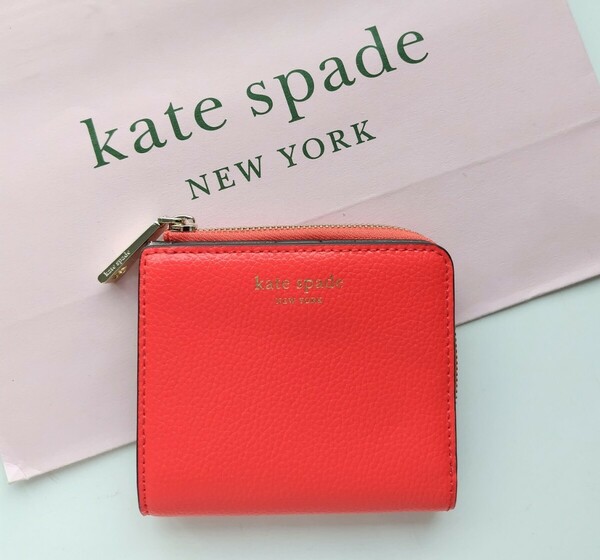 【新品】kate spade　折財布　レッド　コンパクト