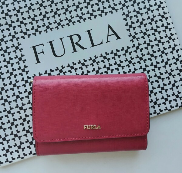 【新品】 FURLA BABYLON 三つ折り財布　レッド　小銭入れ