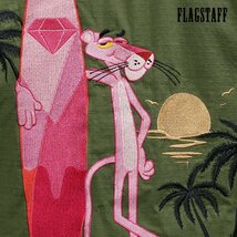 432044-85 ピンクパンサー PINK PANTHER ワークシャツ リップストップ mens メンズ サーフボード 半袖シャツ(カーキ緑) FLAG STAFF L_画像2