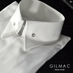 33100-1 Gilmac Plain Italian Color Button Butting с длинным рукавом с длинным рубашкой Men (белый белый) l