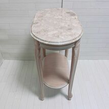 大理石 サイドテーブル 猫脚 ヨーロピアン風 ロココ調 アンティーク ホワイト_画像5