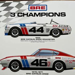 ポスター★BRE Datsun イラストポスター★ダットサン/フェアレディ2000/240Z/510ブルーバード/SCCA/ピート・ブロック/シェルビー/コブラの画像3