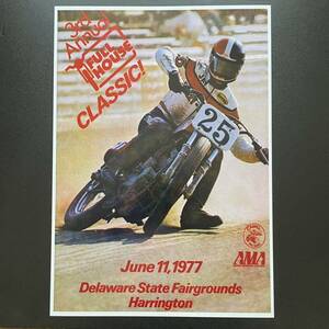 ポスター★1977年 AMAフラットトラック・ハーレー ビンテージポスターレプリカ★ダートトラック/Harley Davidson/ハーレーダビッドソン