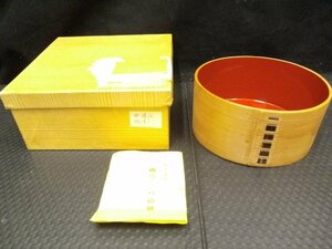 中古品 曲わっぱ 建水 14×14×7cm 曲げわっぱ 曲ワッパ