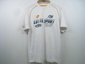  LOTTO SPORT ロット カットソー 半袖 Tシャツ ltalian sport design DRY 白 ホワイト サイズL