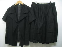 LIMI feu リミ フゥ yohji yamamoto ヨウジヤマモト セットアップ 上下 ジャケット 半袖 S スカート フレア 黒 ブラック M_画像1