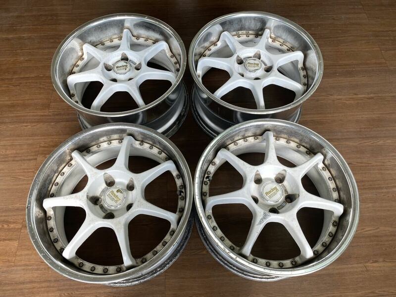 希少 深リムエンケイ ENKEI RS-EVOLUTION 17インチ17&#215;8J +35 17&#215;9J +38 114.3 5穴　中古4本セット　シルビア S14 S15 FC3S 等々に