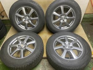 225/65R17（102Q）ダンロップ　ウィンターマックスSJ8 スタッドレス 社外品17インチ 17X7J +51 PCD 114.3/5H 中古4本 2019年製 225/65/17