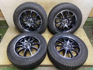 205/60R16（92Q）ダンロップ WINTER MAXX WM01スタッドレス 社外品 16インチ 16X6.5 +50 PCD 114.3/5H中古4本 2018年製 バリ山 205/60/16