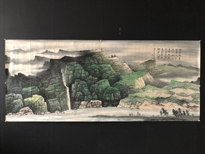 Art hand Auction Hizo Qing-Dynastie Wu Hufan Chinesischer Künstler Handgemalte Landschaftsmalerei Antike Kunst Antik GP0325, Kunstwerk, Malerei, Andere