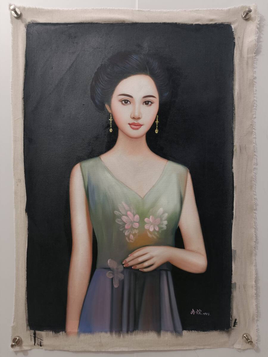 Secret, Chinese contemporary oil painter [Kin Shangyi] Figure painting, purely hand-painted, oil painting, Chinese antique art, fine art, period piece, antique treasure, antique Chinese toy, antique, antique SY0304, painting, oil painting, portrait