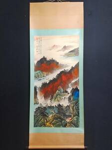 Art hand Auction 秘藏 近現代 張大千 中國國畫家 手描き 山水畫 古美術 古美味 GP0329, 美術品, 絵画, その他