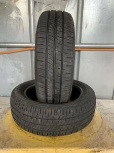 送料込み！165/55R14 DUNLOP ENASAVE 21年製 4~5mm 中古タイヤ２本