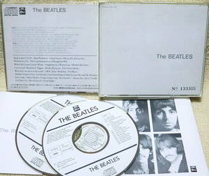 【2点で送料無料】CD2枚組 ビートルズ Beatles ホワイトアルバム White Album 初期盤 6桁のシリアルナンバー刻印 ブックレット2冊 対訳掲載