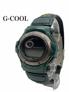 超美品　G-COOL CASIO ブランド　グリーン　腕時計　小物　20BAR SHOCK RESIST レザー　ステンレス　GT-003M メンズ　ジャンク　GD05