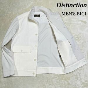 【ほぼ未使用】MEN'S BIGI Distinctionメンズビギ/ジャガードスタンドカラージャケット 02ストレッチ/ブルゾン/オフホワイト×ライトグレー