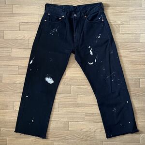 00s Euro levi's 501 ブラックデニム トルコ製 ユーロリーバイス ヴィンテージ デニムパンツ ペンキ 90s 90年代 ビッグE 501 501xx 66前期