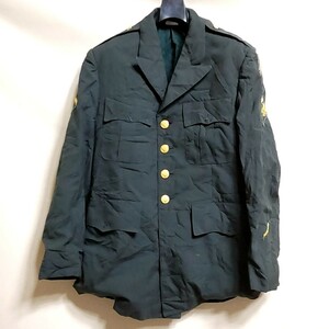 D1 軍服 緑色 ミリタリー ジャケット アーミー 制服 陸軍 ブレザー 上着 アウター ビンテージ アメリカ USA 古着 米国 80s 90s メンズ